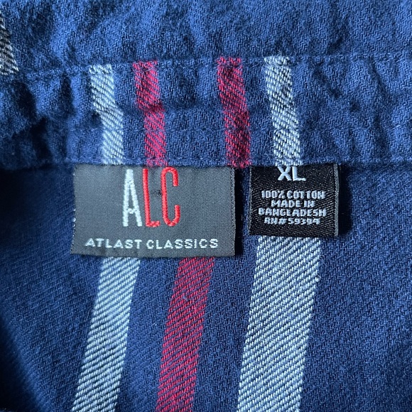 ALC At last classics Blue white red plaid half button down shirt - Picture 6 of 6